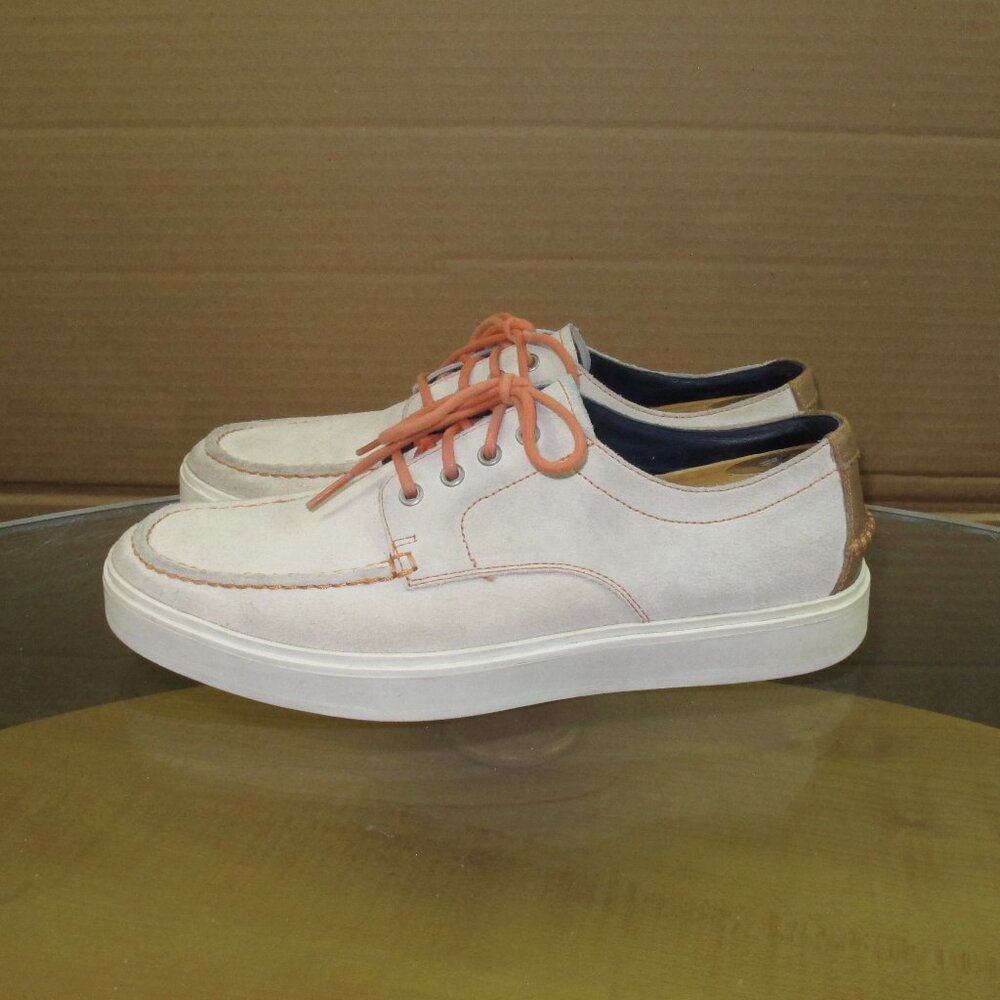 COLE HAAN Casual Oxford Shoes Cream White Suede Leather Men's Size 9.5 M